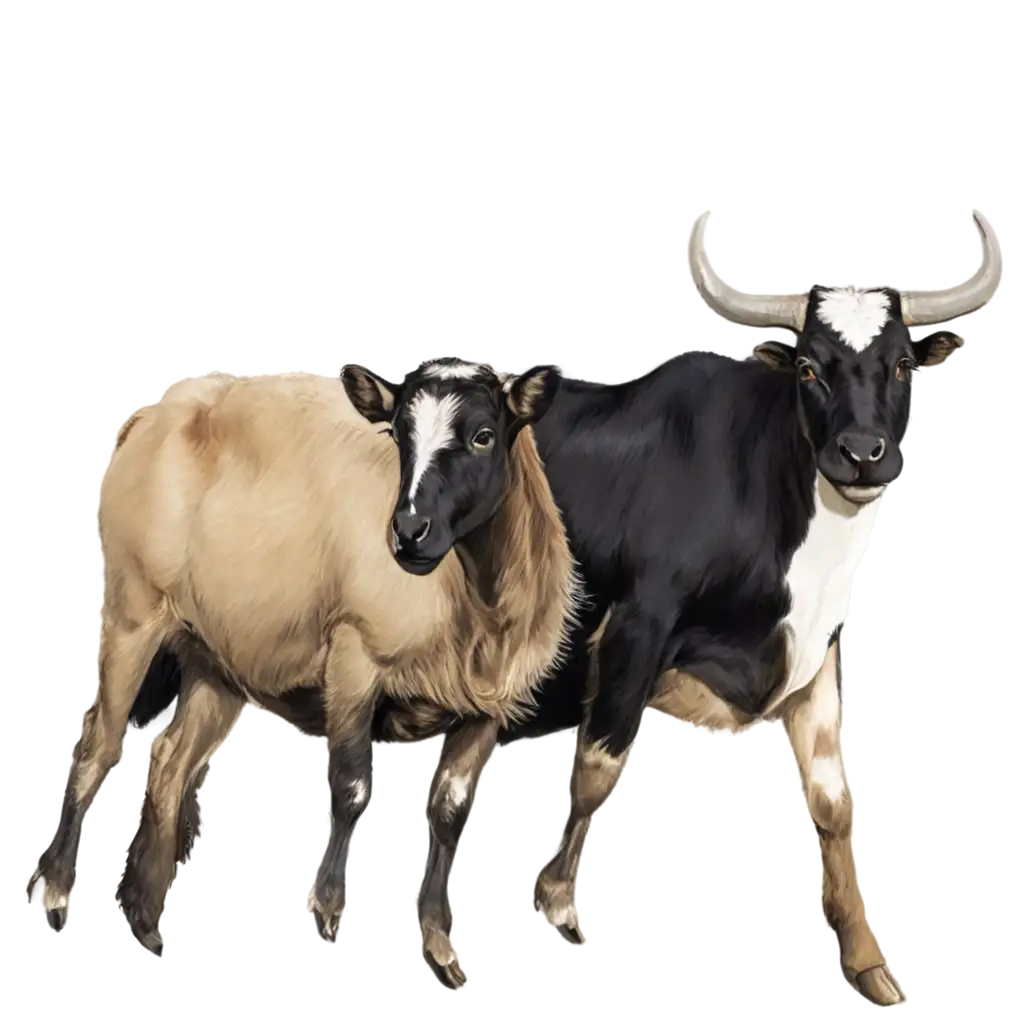 HighQuality-PNG-Image-of-Cow-and-Goat-on-a-Pickup-AIGenerated-Art-Prompt