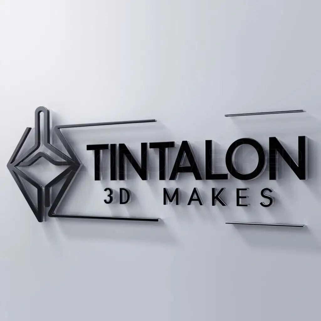 a logo design,with the text "TinTalon 3d Makes", main symbol:3d printer nozzle,complex,be used in Technology industry,clear background
