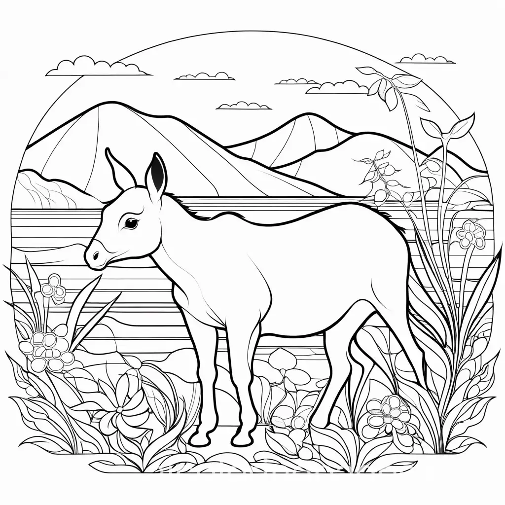 ANIMALS, PLS EASY LEVEL  Coloring Page, black and white, line art, white background, Simplicity, Ample White Space. The background of the coloring page is plain white to make it easy for young children to color within the lines. The outlines of all the subjects are easy to distinguish, making it simple for kids to color without too much difficulty