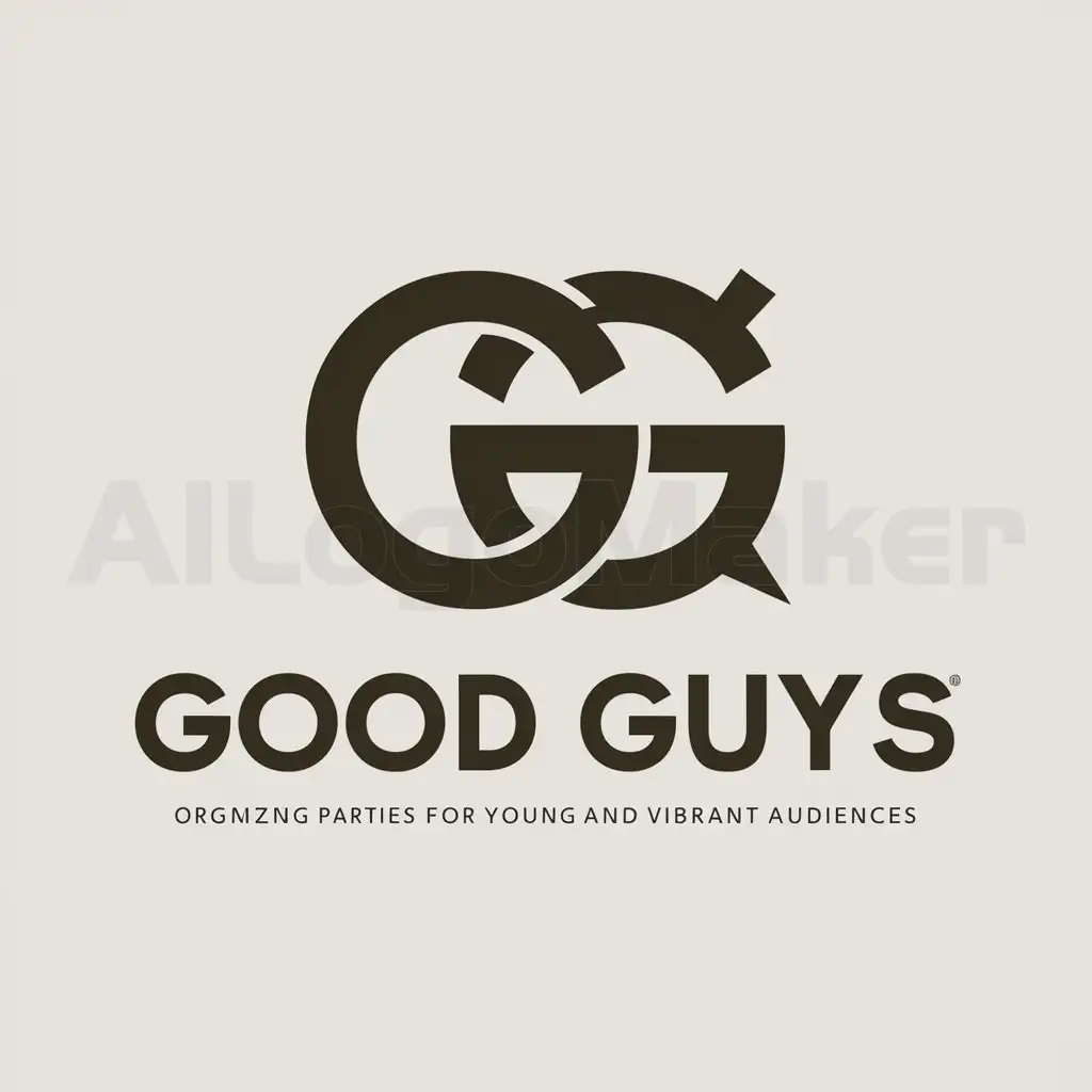 a logo design,with the text "Good guys", main symbol:Logo, company for organizing parties, name good guys, should be two G's, Youth,complex,be used in Entertainment industry,clear background