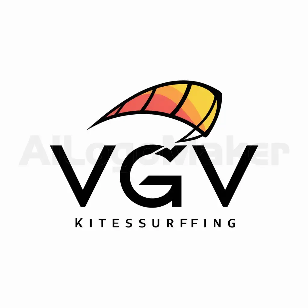 a logo design,with the text "VGV", main symbol:voile de kitesurf,Moderate,clear background