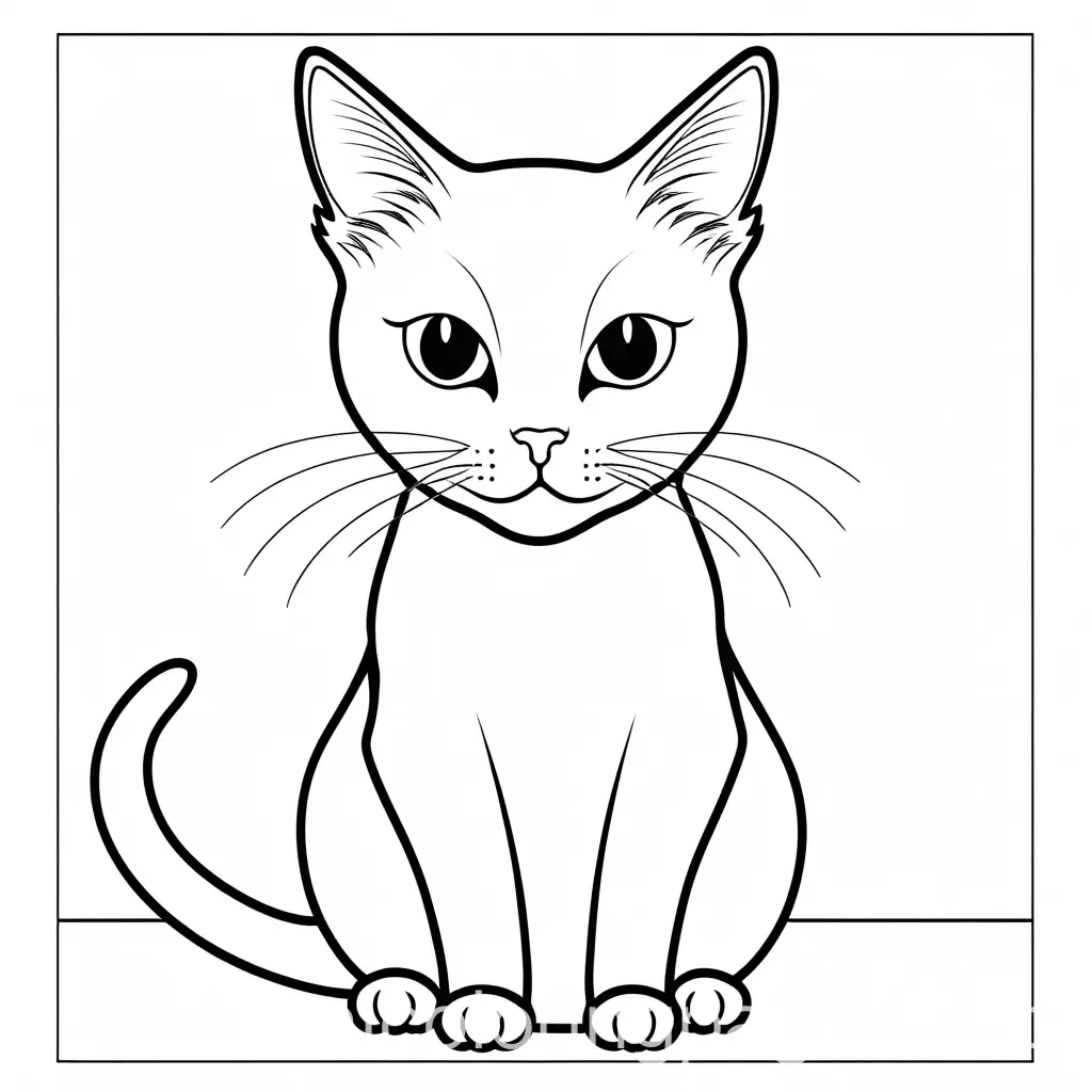 Simple-Cat-Coloring-Page-on-White-Background