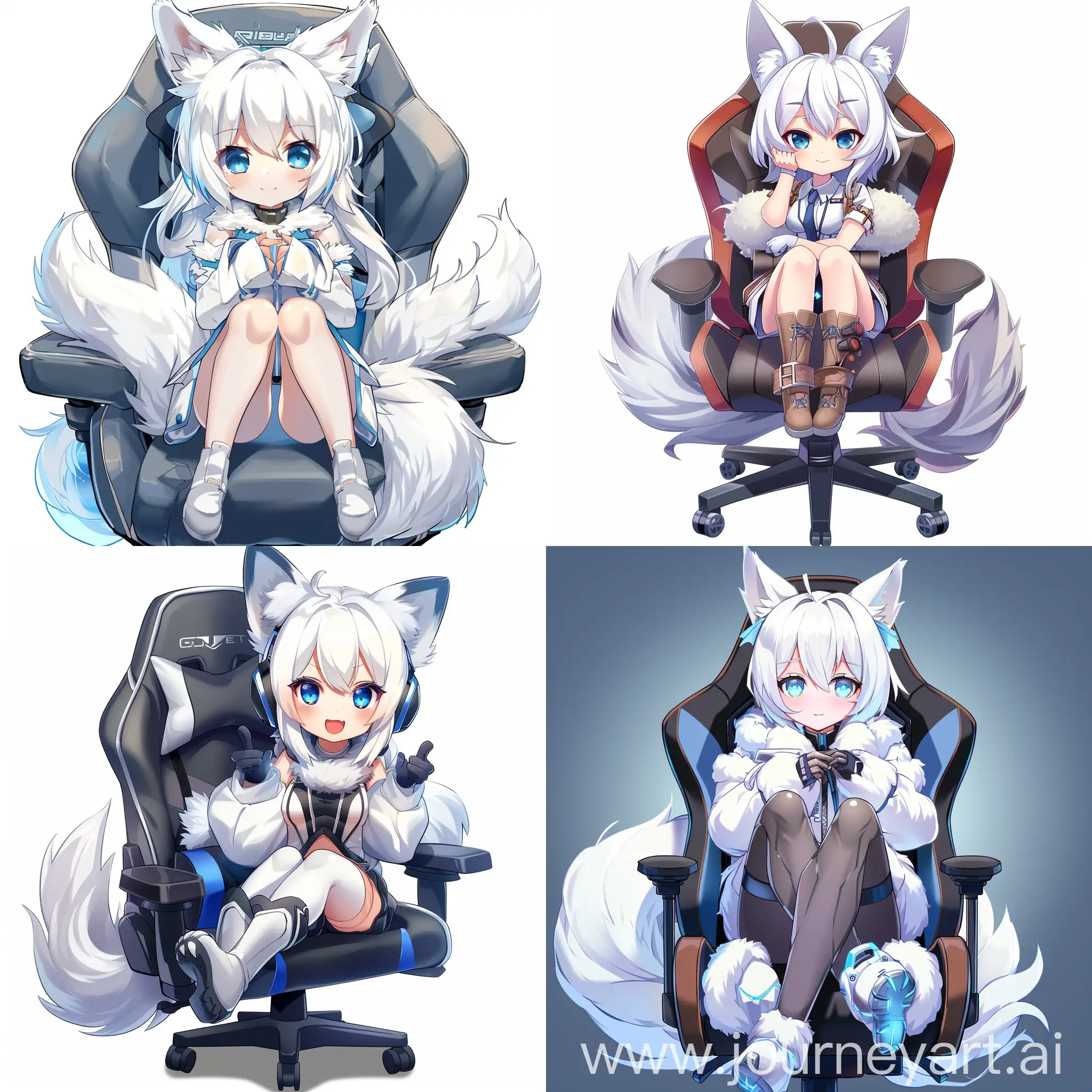 Cute-Anime-VTuber-Girl-with-White-Hair-and-Blue-Eyes-Sitting-on-Gaming-Chair