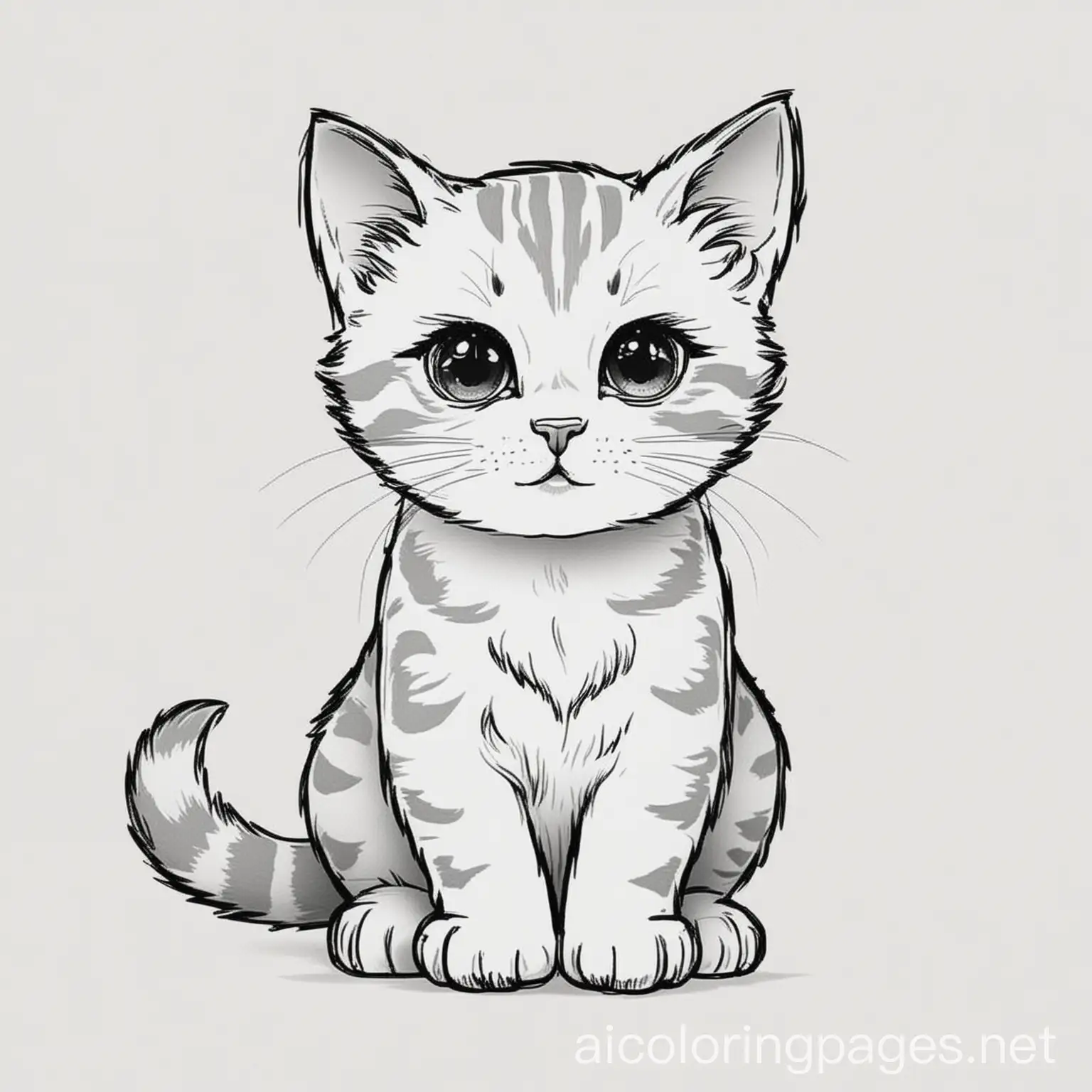 Adorable-Kitten-Coloring-Page-Simple-Black-and-White-Line-Art-for-Kids