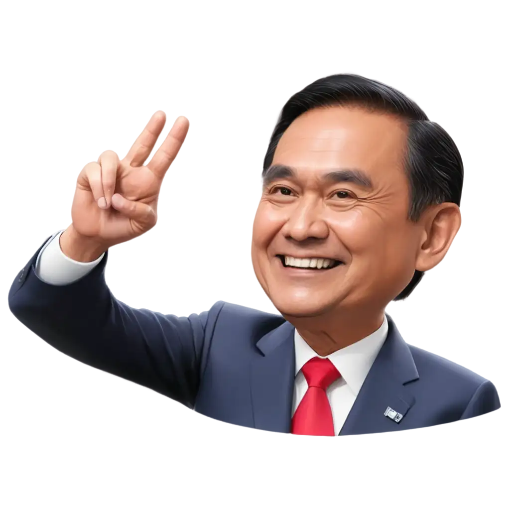 cartoon figure of PM Prayuth
