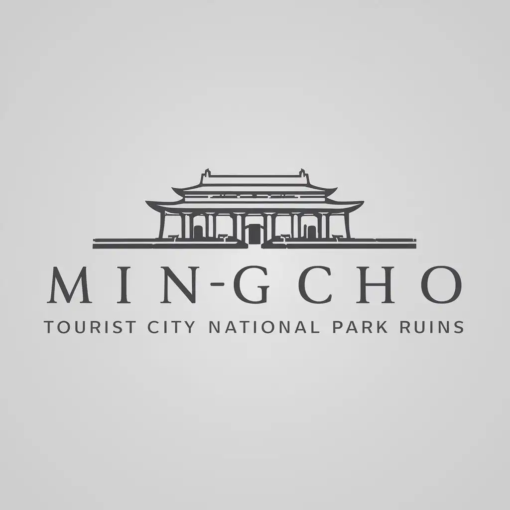 a logo design,with the text "Mingcho Tourist City National Park Ruins", main symbol:Ming Zhongdu Imperial Palace Relics National Park,complex,be used in Others industry,clear background