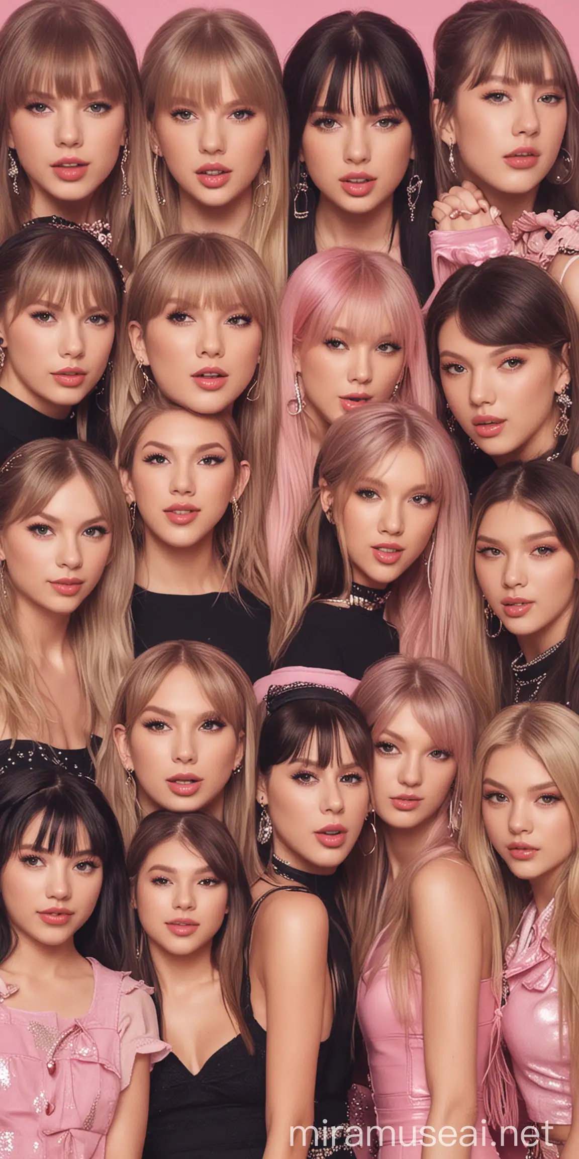 taylor swift junto a black pink