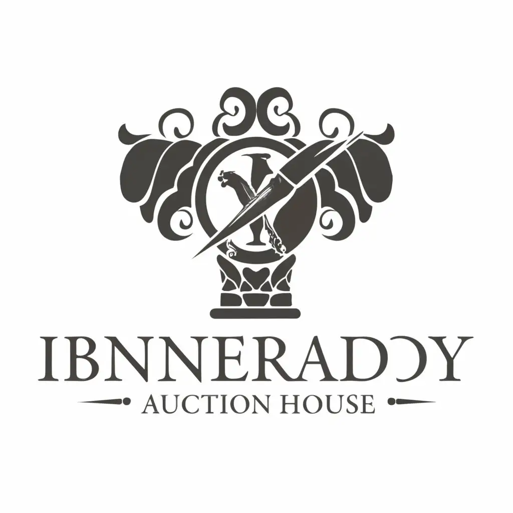 a logo design,with the text "Ibnerrady Auction House", main symbol:ANTIQUE,Moderate,be used in Retail industry,clear background