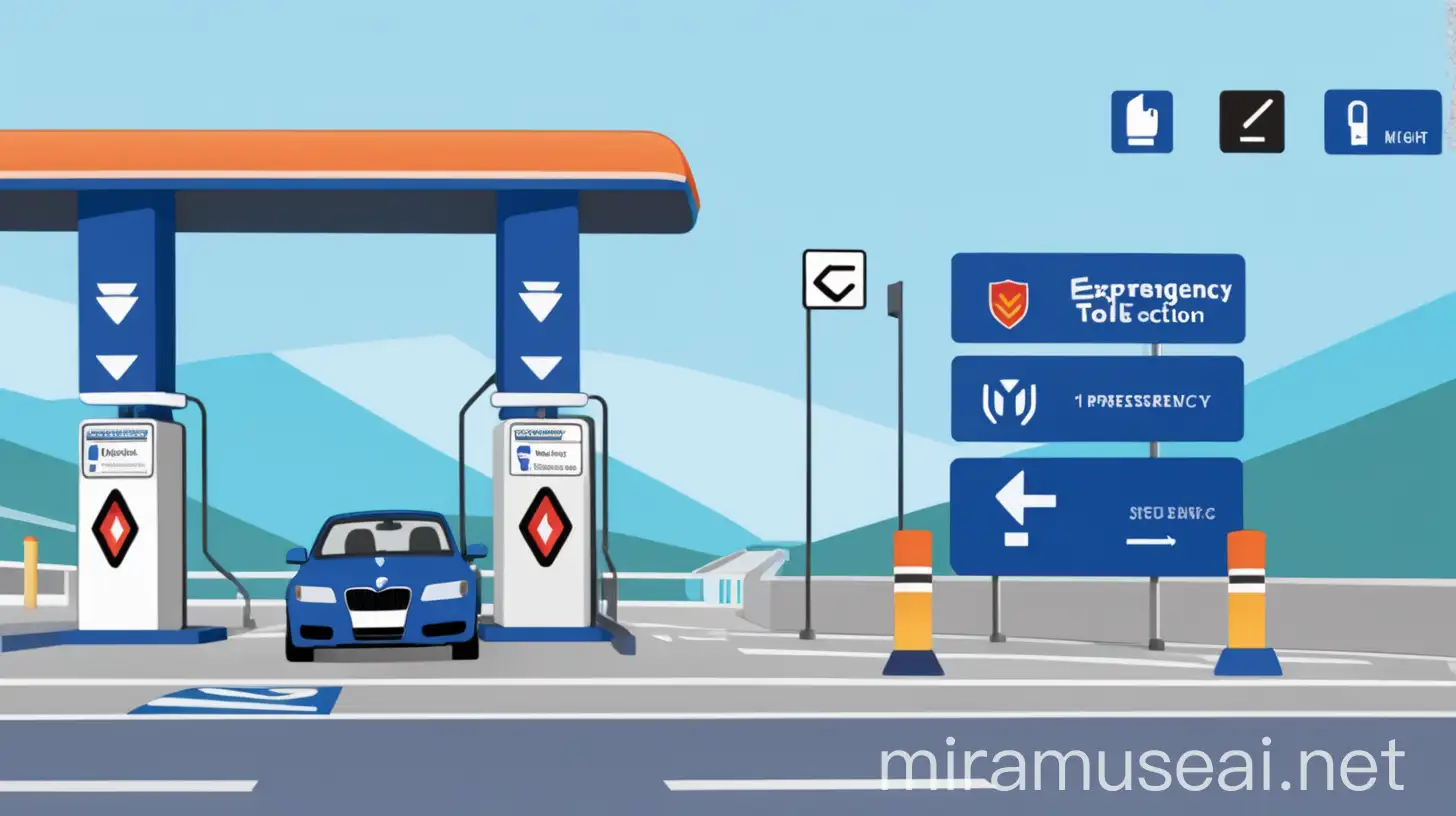 Expressway Toll Collection Blue Login Interface with Car Entry