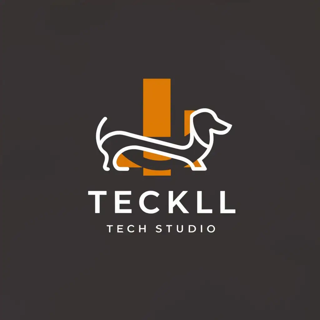 a logo design,with the text "Teckel Tech Studio", main symbol:dachshund,complex,be used in Animals Pets industry,clear background