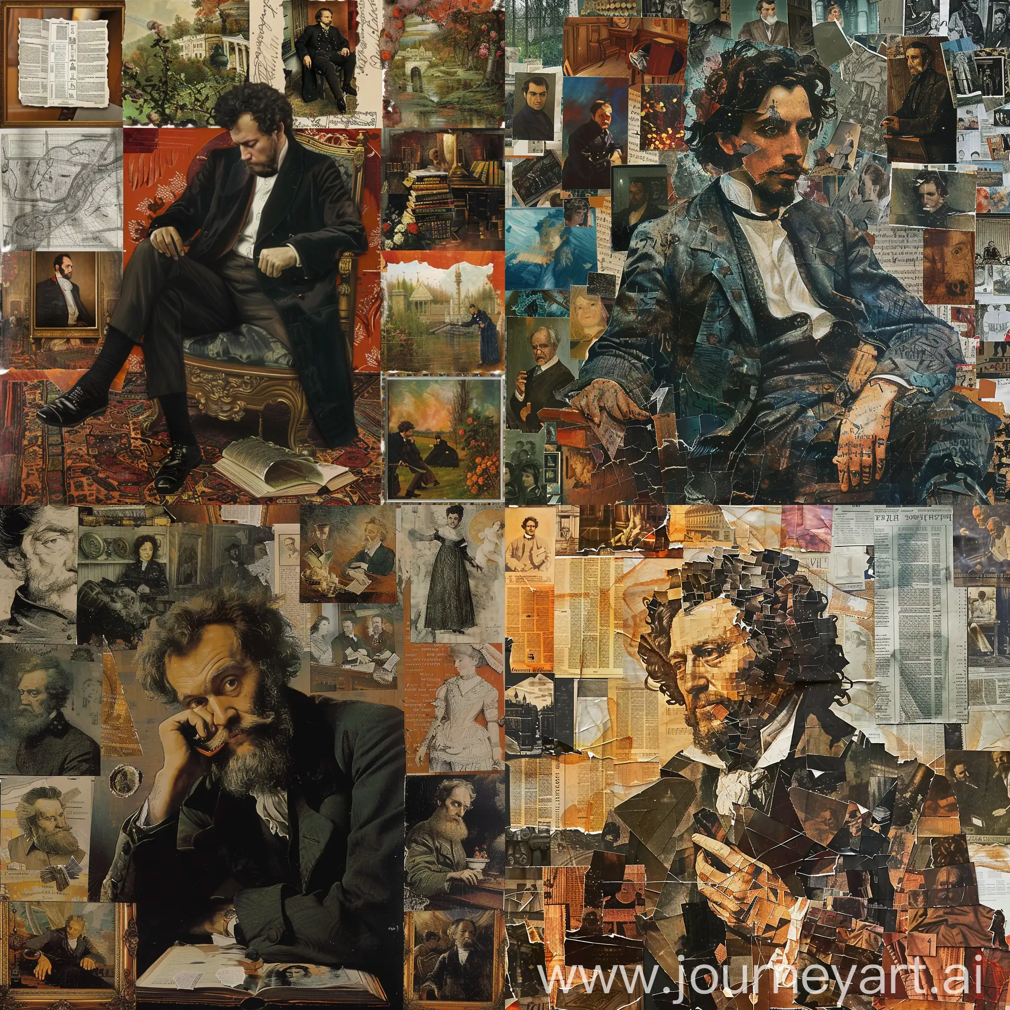 Collage-of-Pushkins-Works-Diverse-Collection-of-Literary-Themes-and-Characters