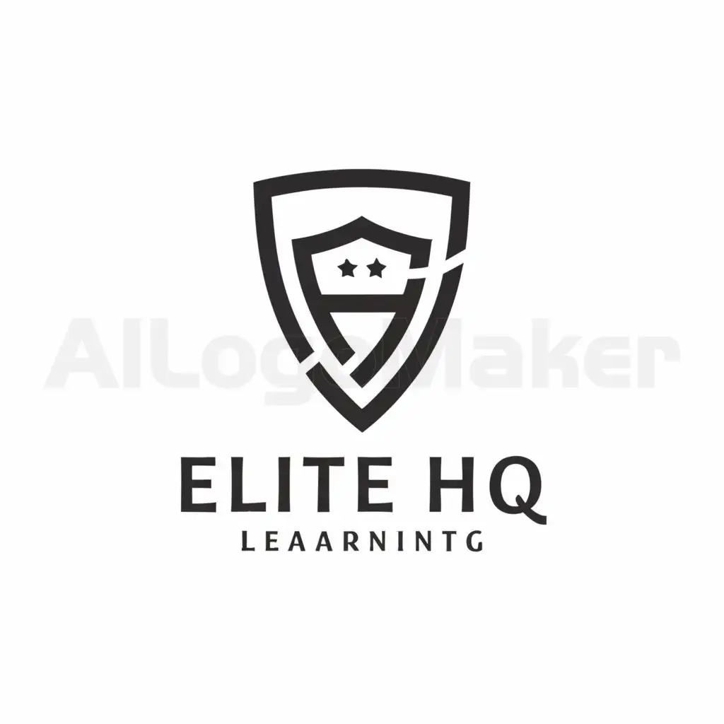 a logo design,with the text "Elite HQ", main symbol:police ranks, headquarters, learning, modern,Minimalistic,be used in Technology industry,clear background