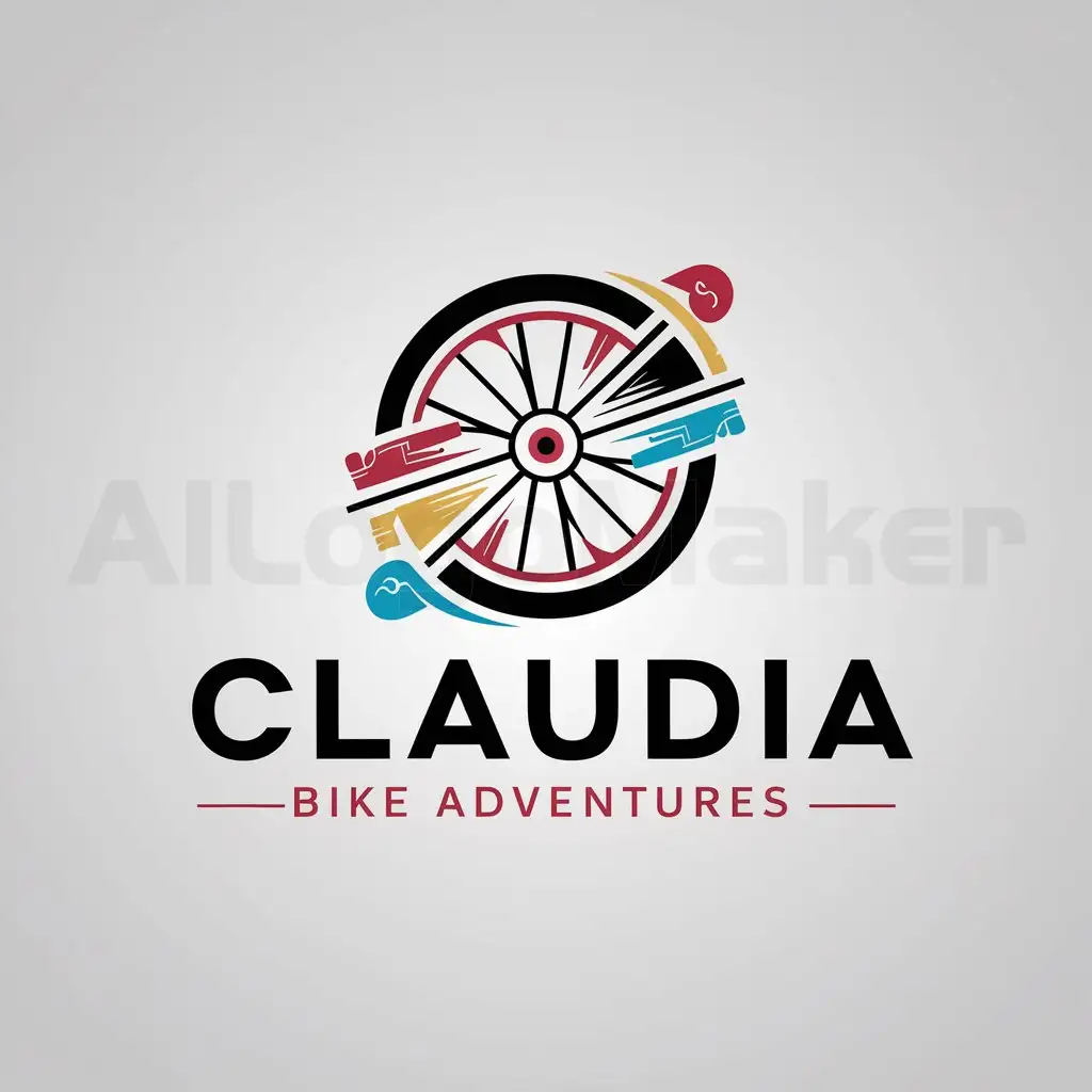 a logo design,with the text "Claudia Bike Adventures", main symbol:Biking, adventure, travel, fun,Moderate,be used in Sports Fitness industry,clear background