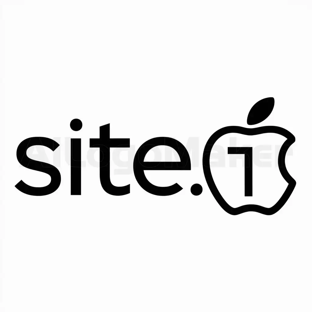 a logo design,with the text "Site 1", main symbol:apple,Moderate,be used in Internet industry,clear background