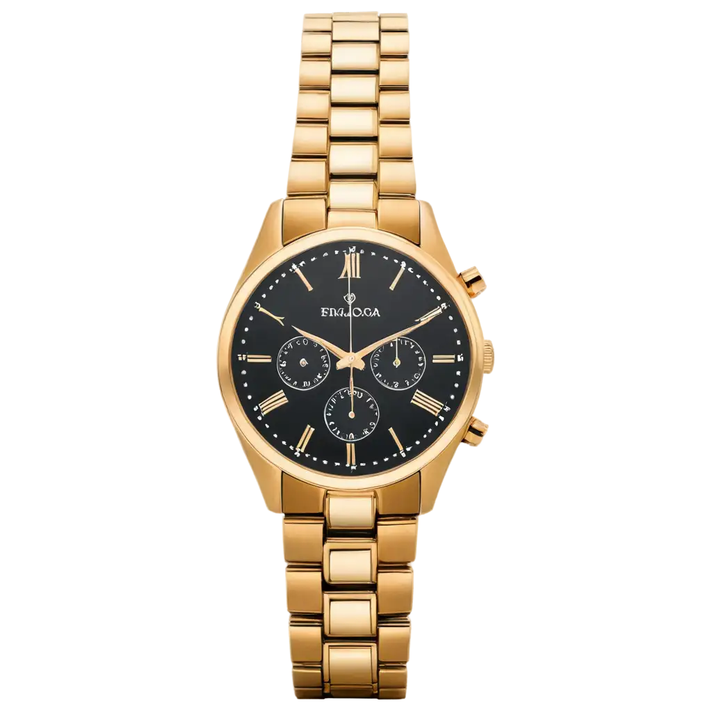 Gold-colored wristwatch with closed front photography