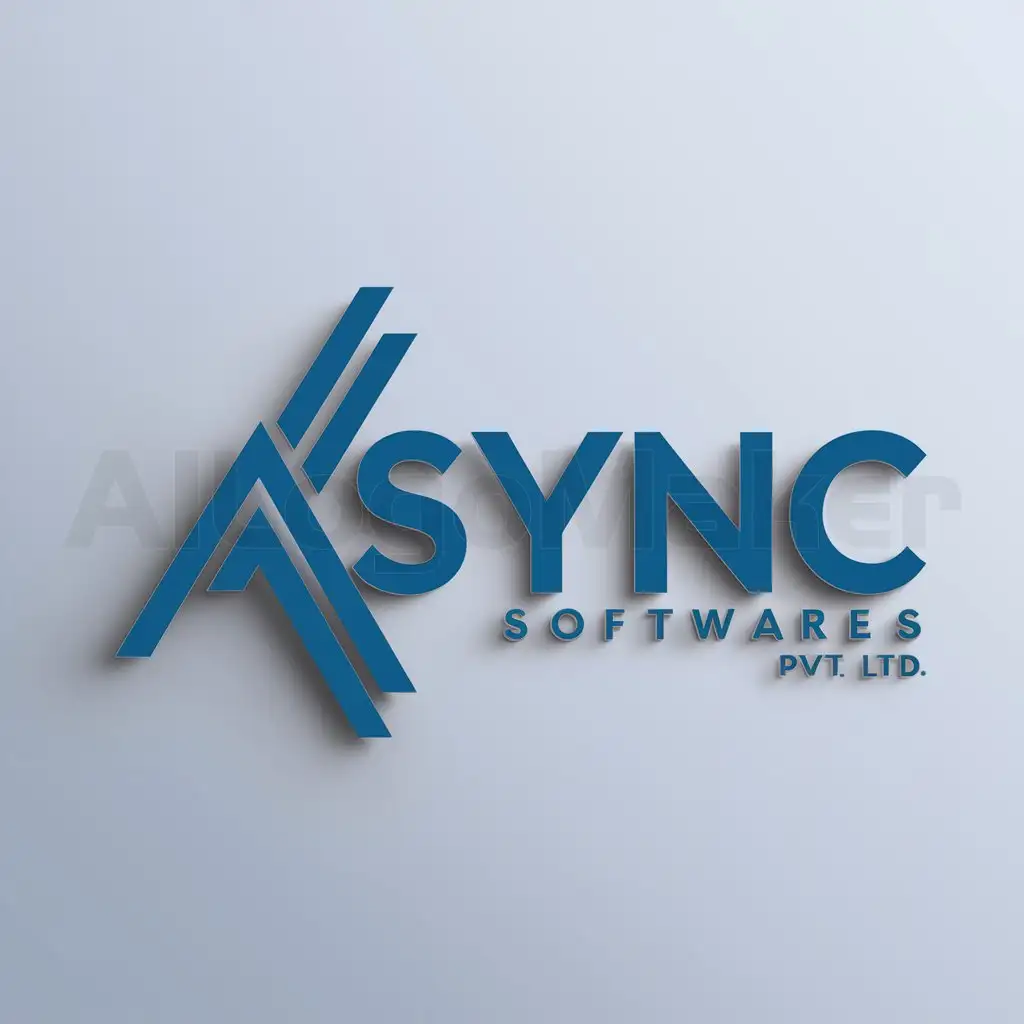 a logo design,with the text "Async Softwares Pvt Ltd", main symbol:Async Softwares,complex,clear background