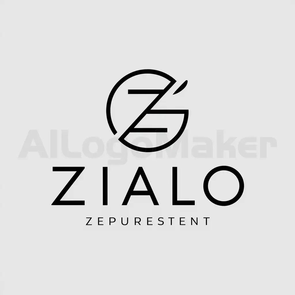 a logo design,with the text "Zialo", main symbol:Create Z letter symbol with Pie shape,line,luxury,Minimalistic,be used in Others industry,clear background