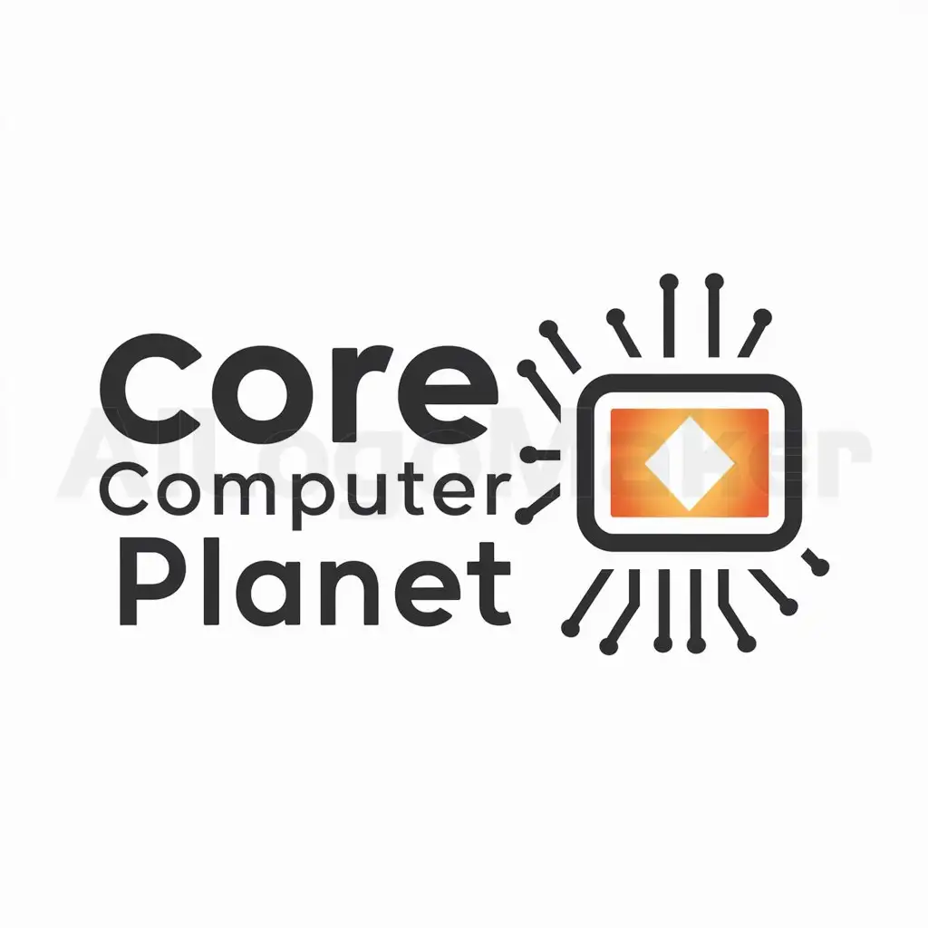 a logo design,with the text "Core Computer Planet", main symbol:Computer,Moderate,be used in Technology industry,clear background