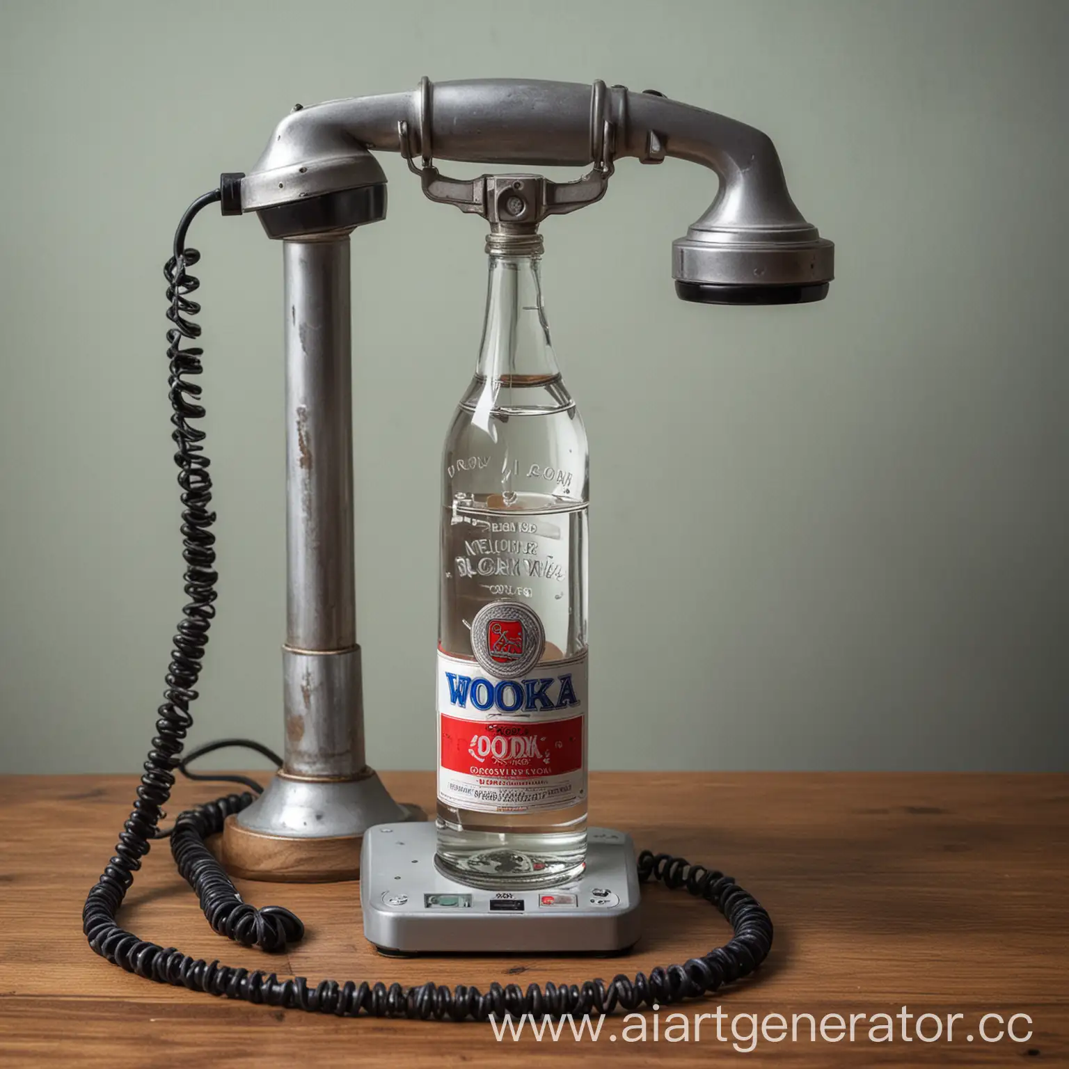 Abstract-Vodka-Bottle-Connected-by-Telephone-Lines