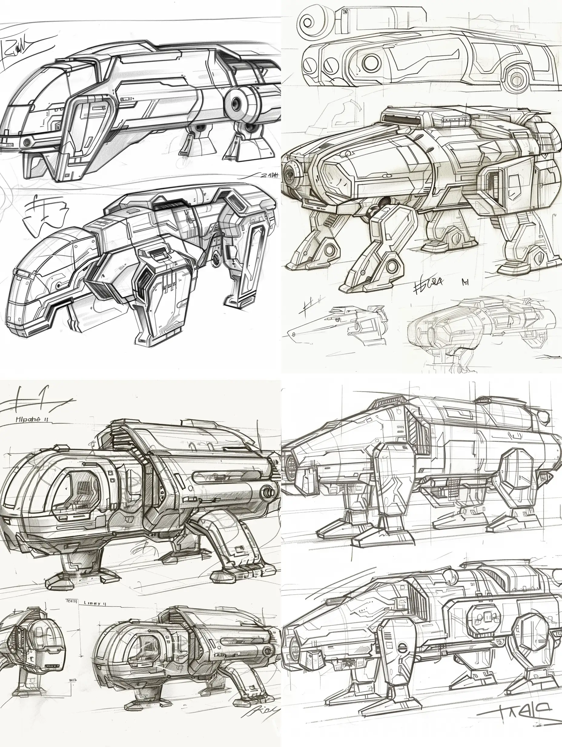 MultiAngle-Sketch-of-a-Transport-Vehicle