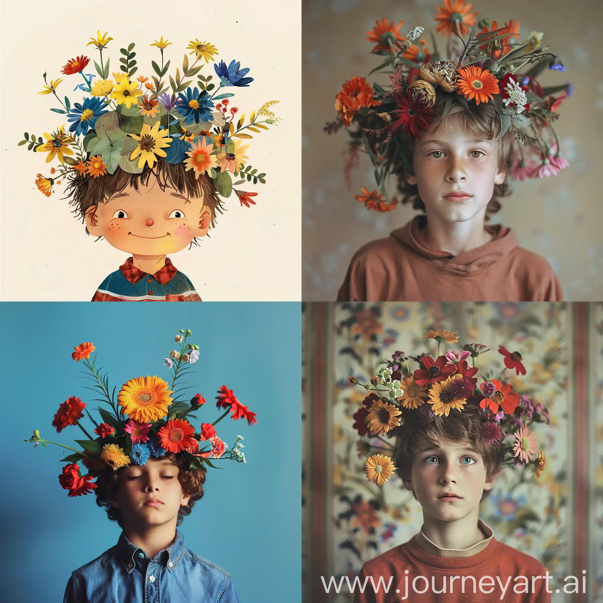 Boy-with-Floral-Crown-Innocent-Charm-and-Natural-Beauty