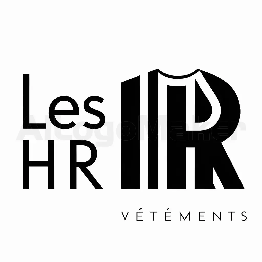 a logo design,with the text "Les HR", main symbol:vêtement,complex,be used in Vêtements industry,clear background