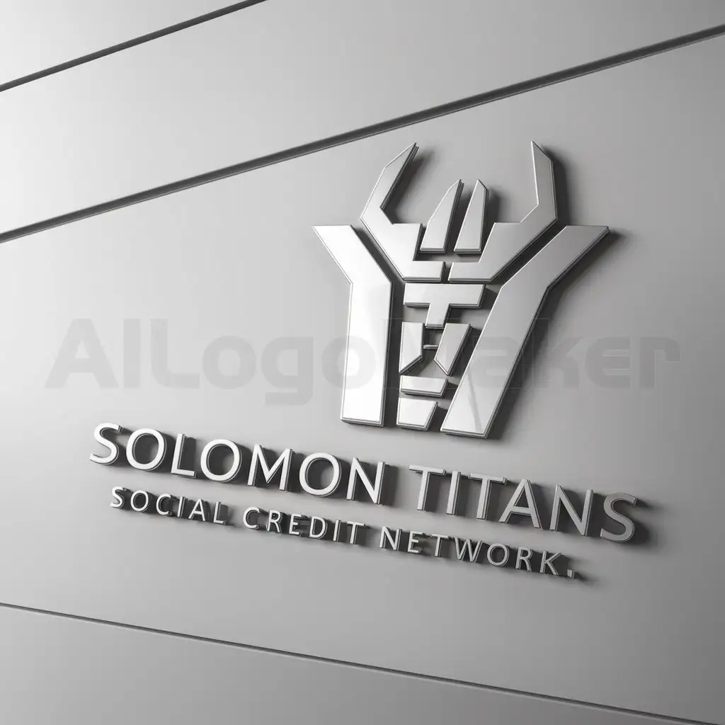 a logo design,with the text "Solomon Titans Social Credit Network", main symbol:Baphomet,Minimalistic,be used in Entertainment industry,clear background