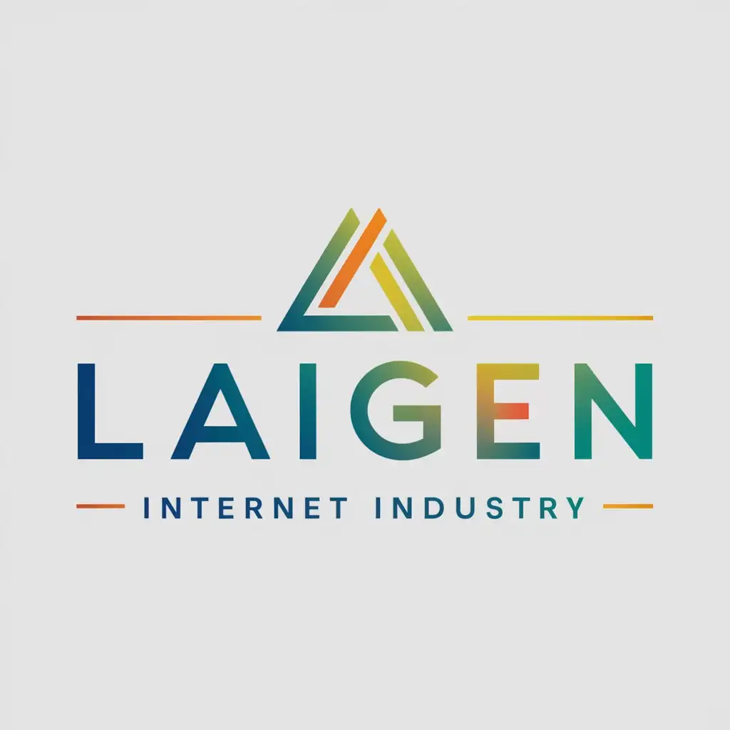 a logo design,with the text "Laigen", main symbol:triangle,Moderate,be used in Internet industry,clear background