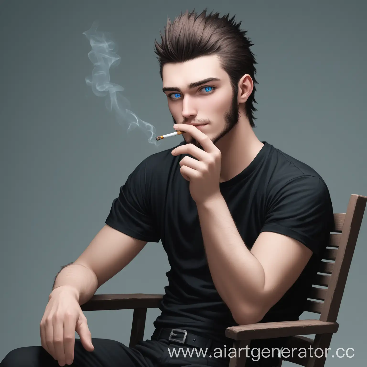 Young-Man-Smoking-Cigarette-in-Urban-Setting