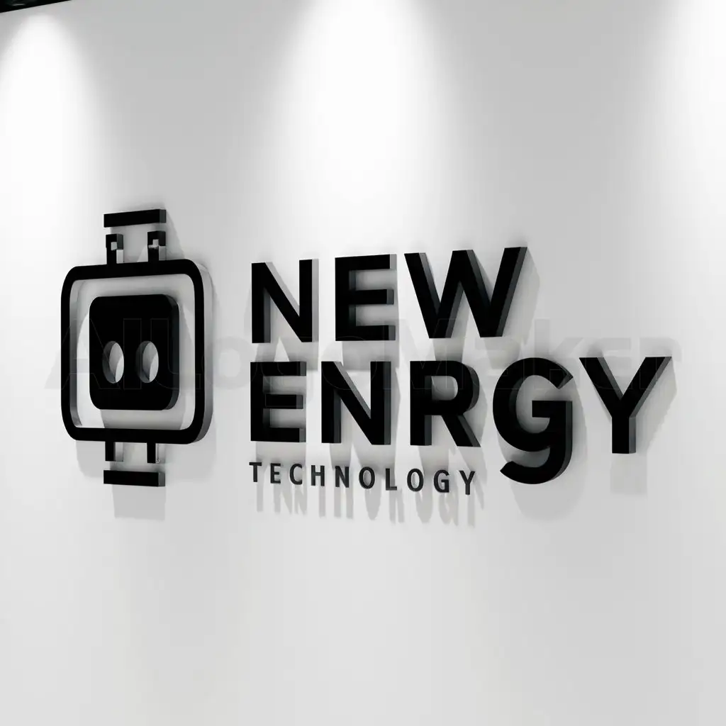 a logo design,with the text "new energy", main symbol:fuel cell,Moderate,be used in Technology industry,clear background
