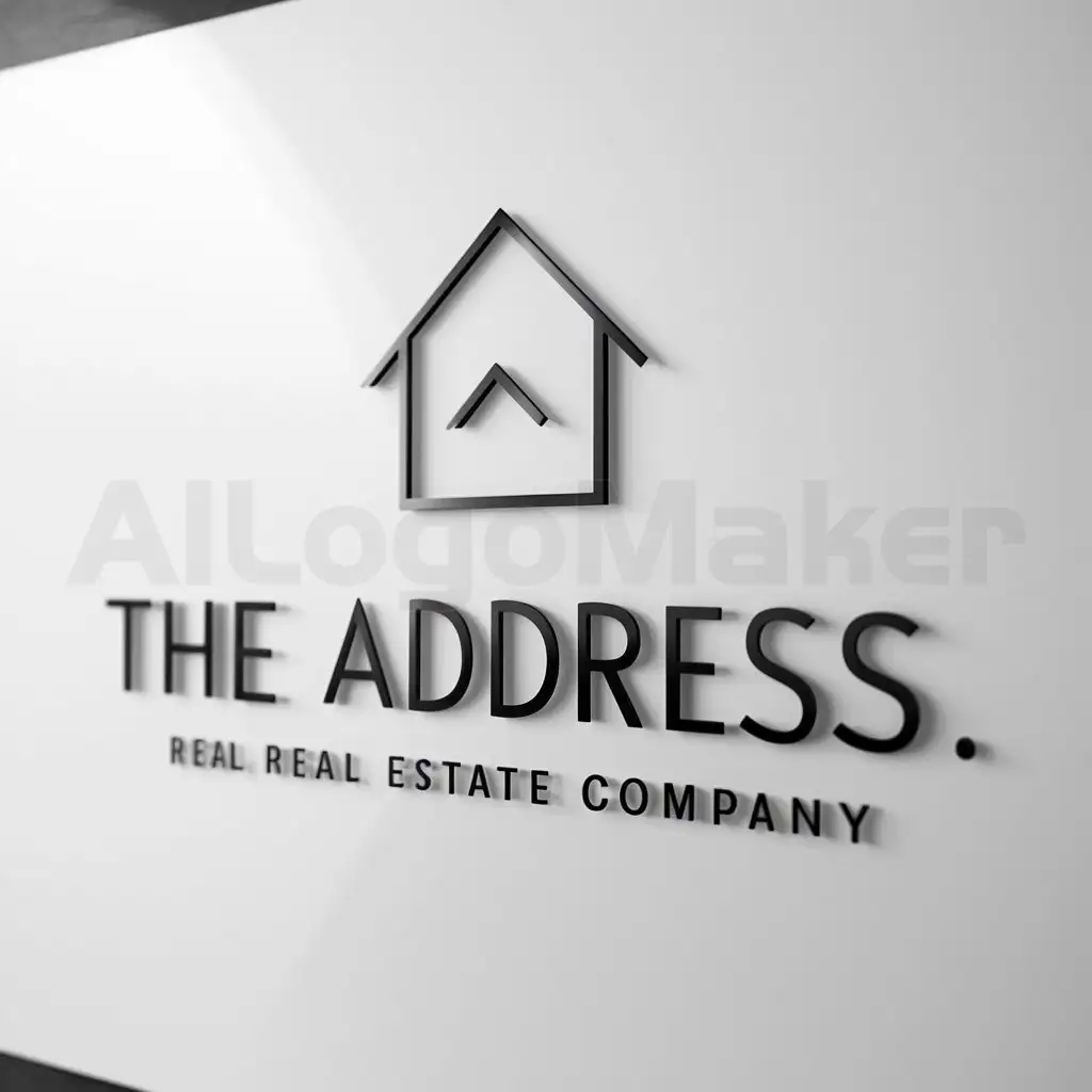 a logo design,with the text "The address", main symbol:Address,Minimalistic,be used in Real Estate industry,clear background