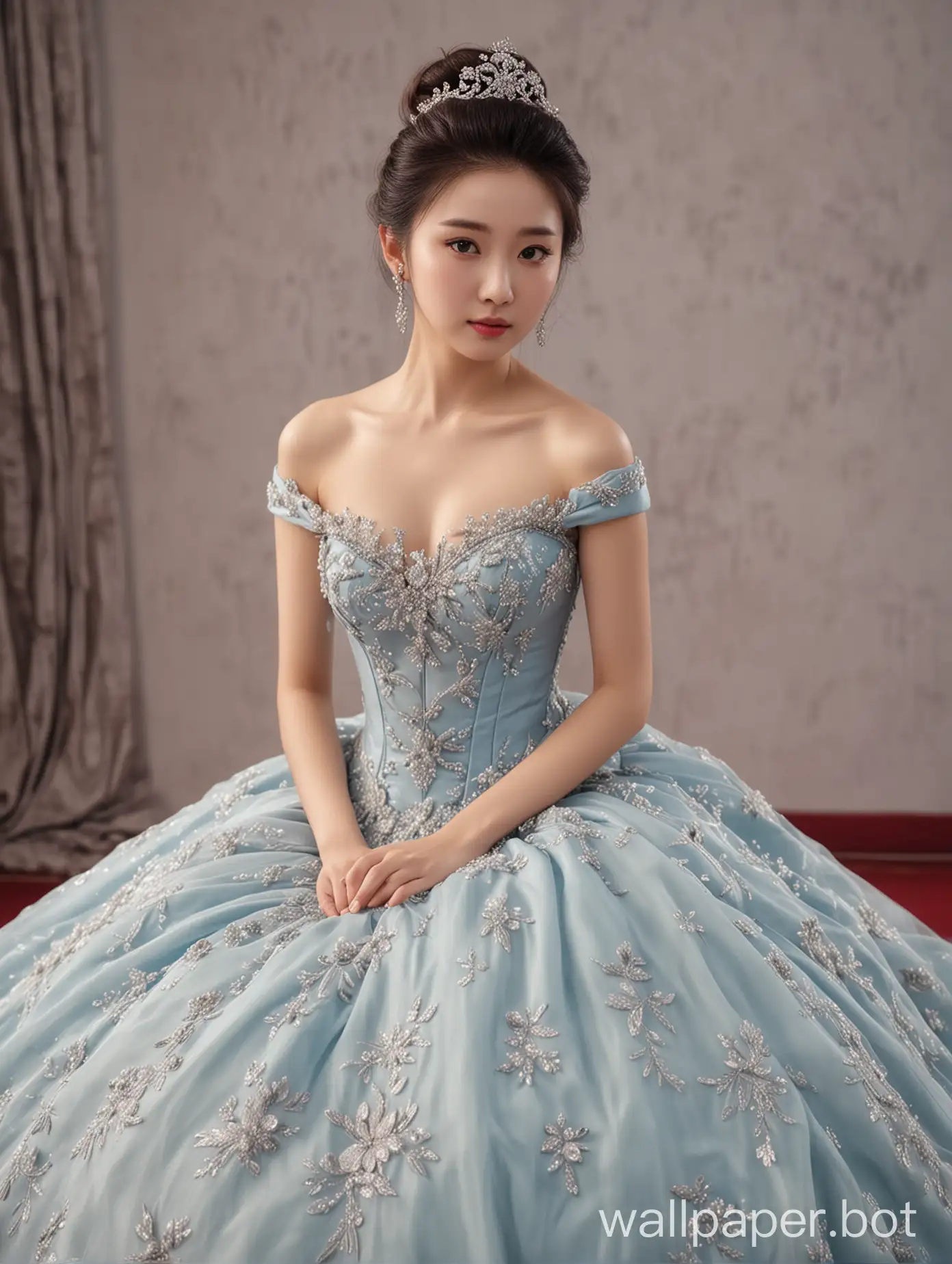 Chinese-Actress-in-Elegant-Ball-Gown