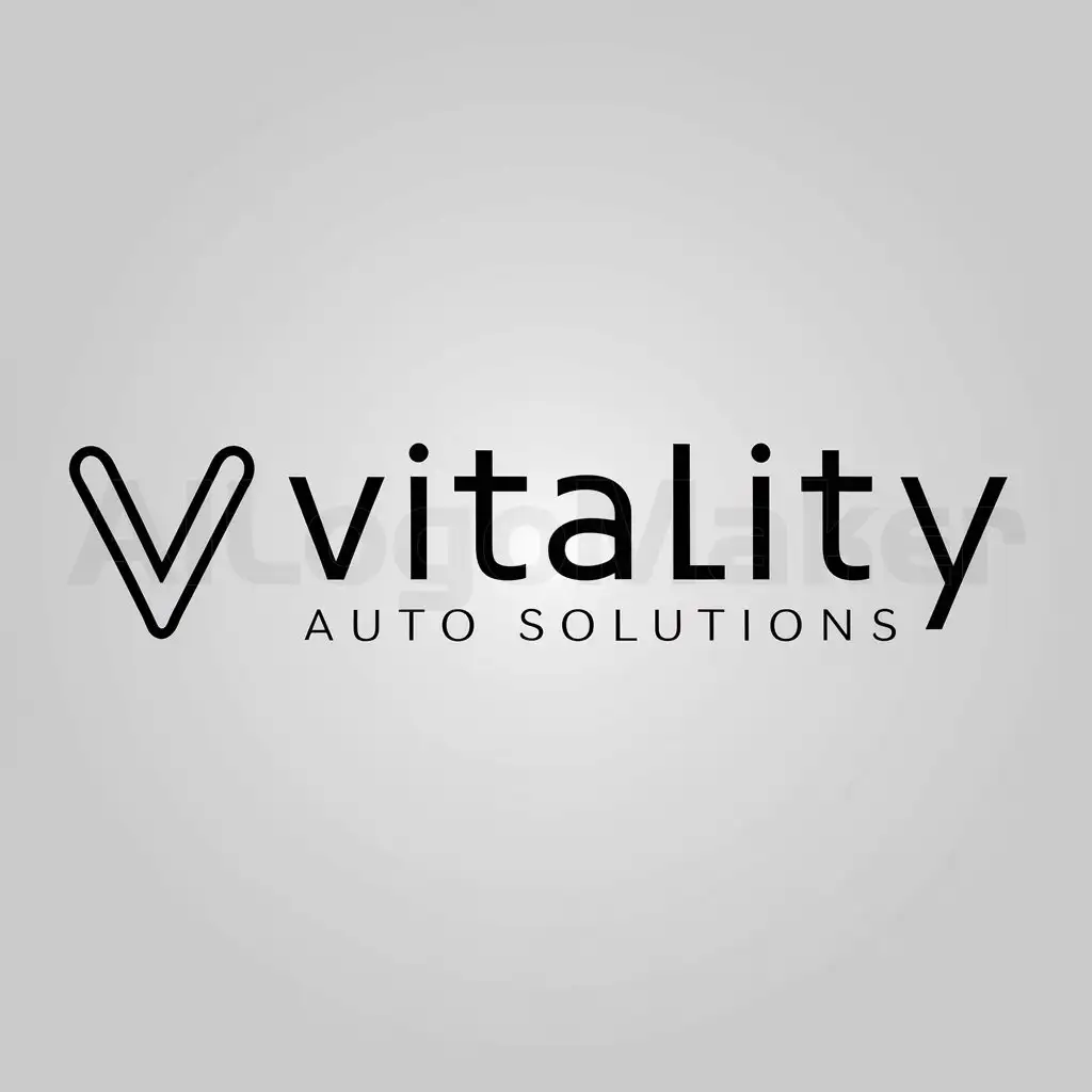 a logo design,with the text "Vitality Auto Solutions", main symbol:letter v,Moderate,be used in Automotive industry,clear background