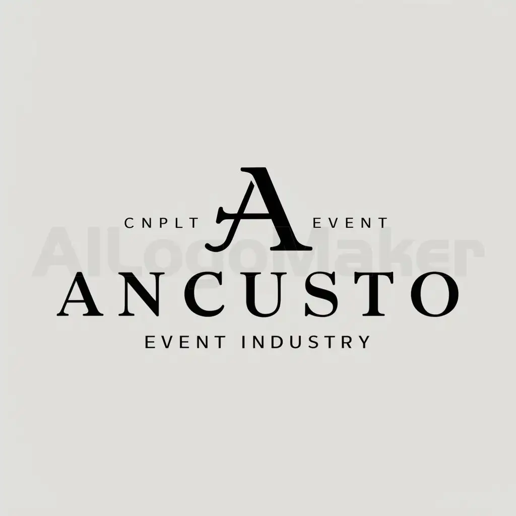 a logo design,with the text "Ancusto", main symbol:A,Moderate,be used in Events industry,clear background