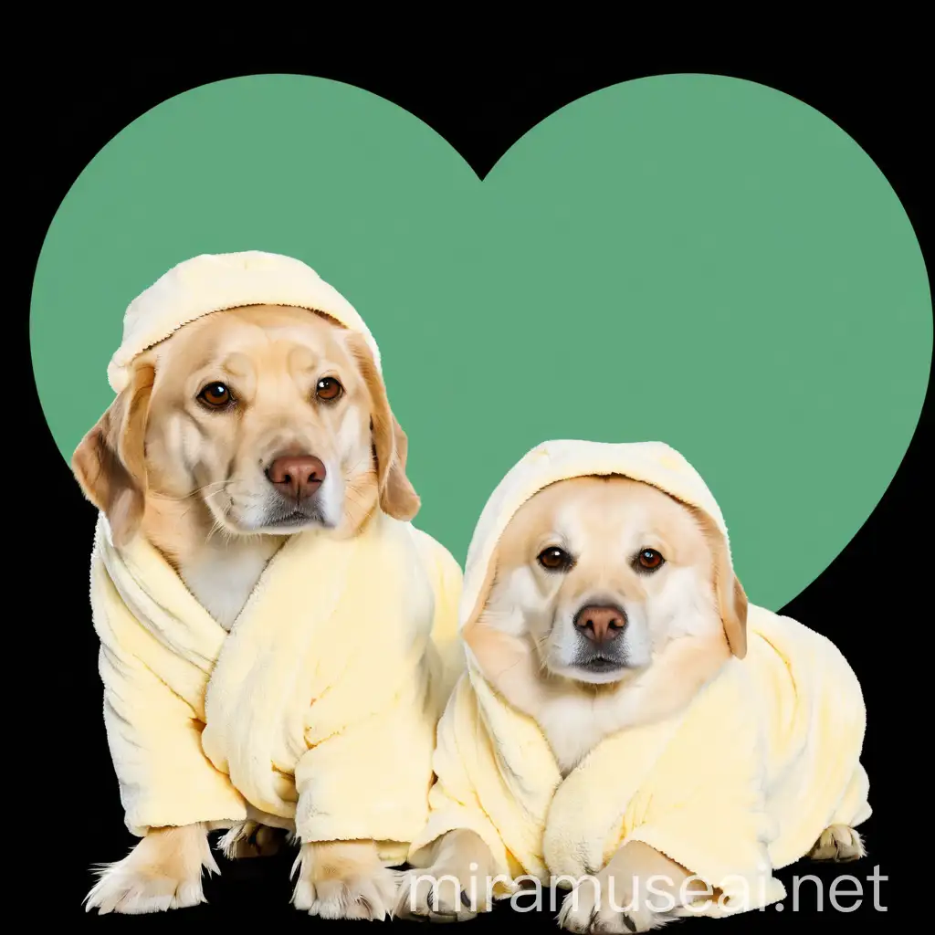 Pets in Bathrobes with Duck Hat Pose for Playful Photoshoot