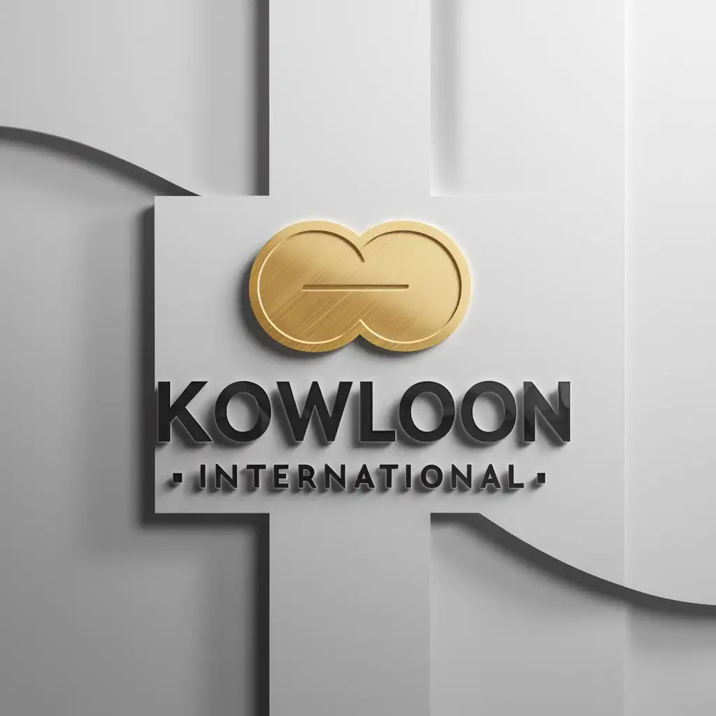 a logo design,with the text "Kowloon International", main symbol:Gold coins,Moderate,clear background