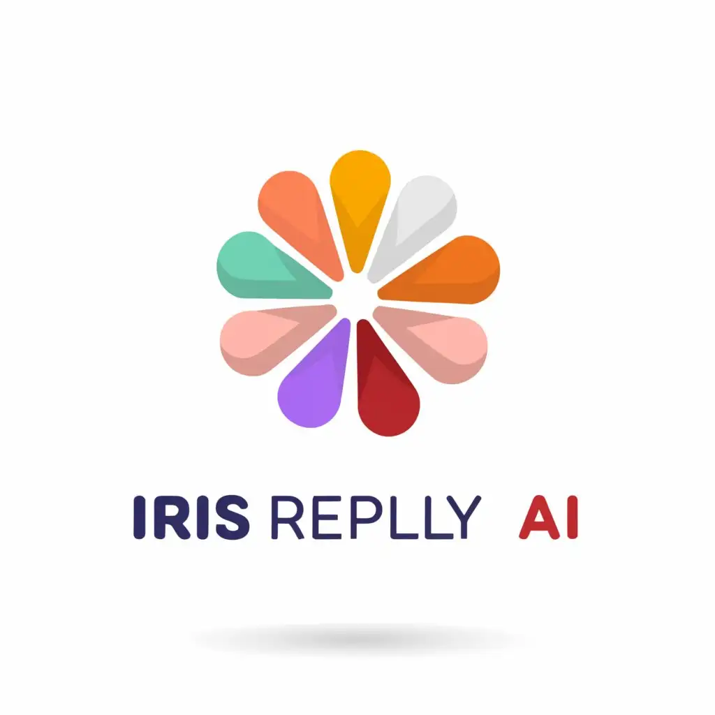 a logo design,with the text "IRIS Reply AI", main symbol:Pastel colors
Lowercase
Flower
Red
,Moderate,be used in Internet industry,clear background
