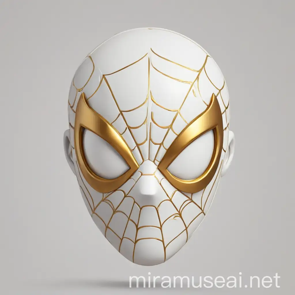 Golden and White SpiderMan Head Emoji on Dark Background