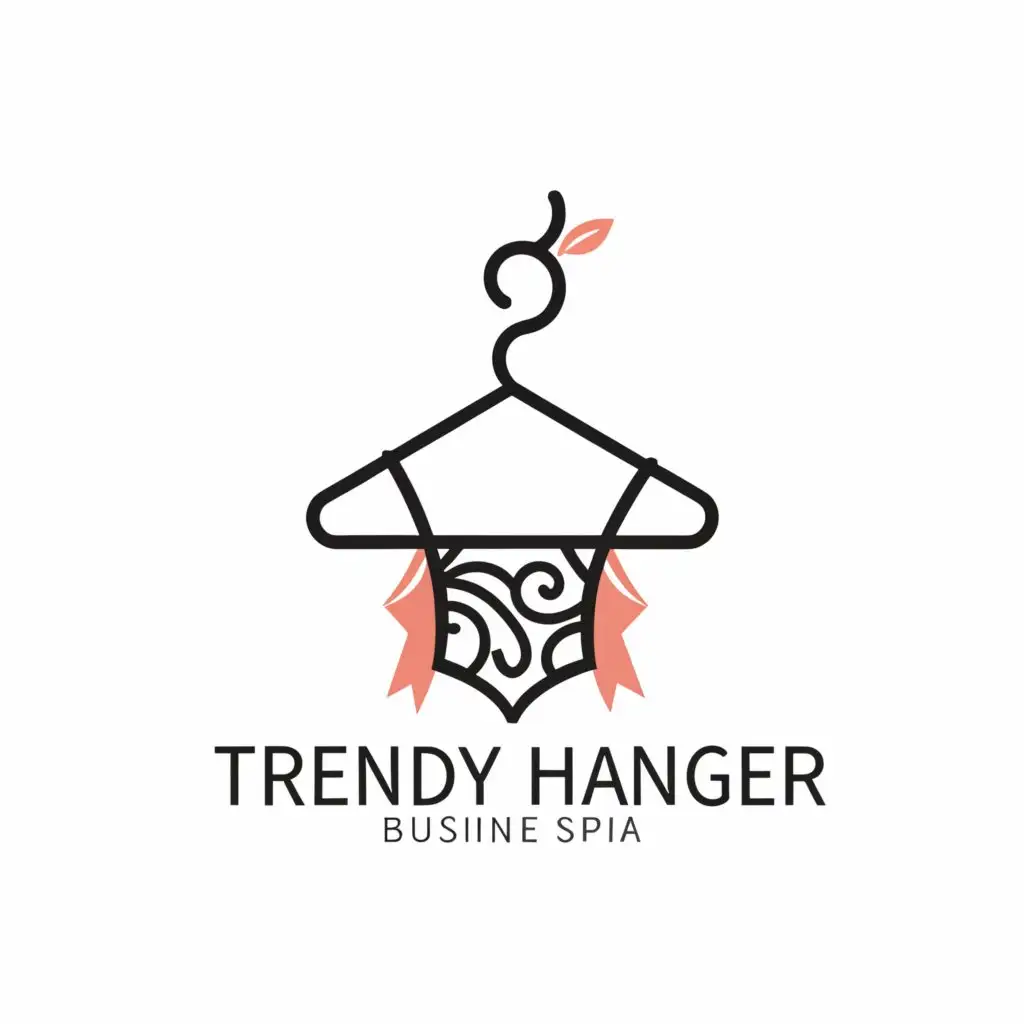 a logo design,with the text "Trendy Hanger", main symbol:Hangee and Dress,Moderate,be used in Beauty Spa industry,clear background