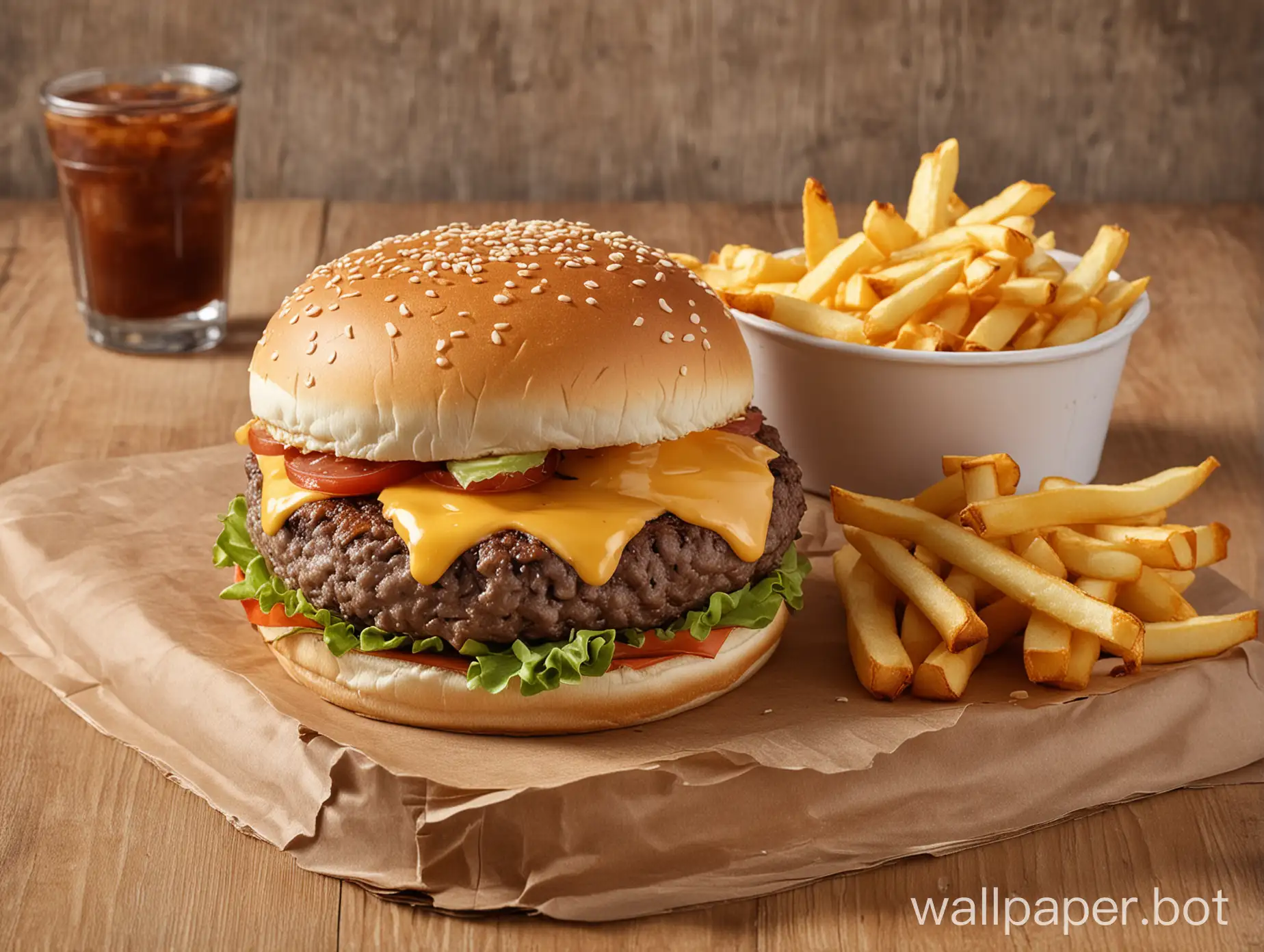 Delicious-Cheeseburger-with-Golden-French-Fries