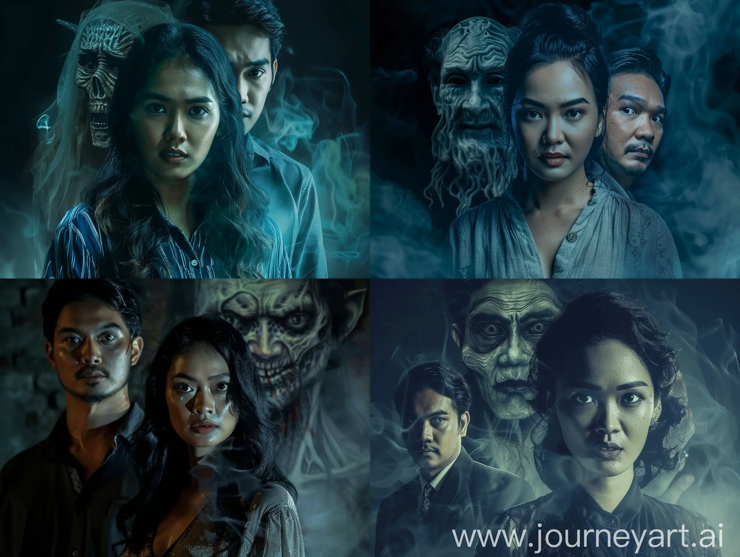 Indonesian-Woman-Confronts-Demon-Ghost-with-Handsome-Man-Horror-Movie-Poster