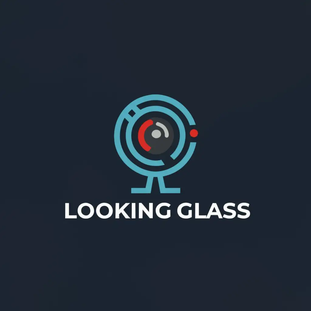 a logo design,with the text "Looking Glass", main symbol:webcam studio,Moderate,clear background