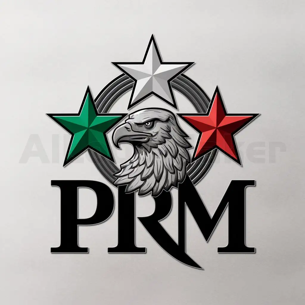 LOGO-Design-For-PRM-Majestic-Eagle-Emblem-with-TriStar-Accents