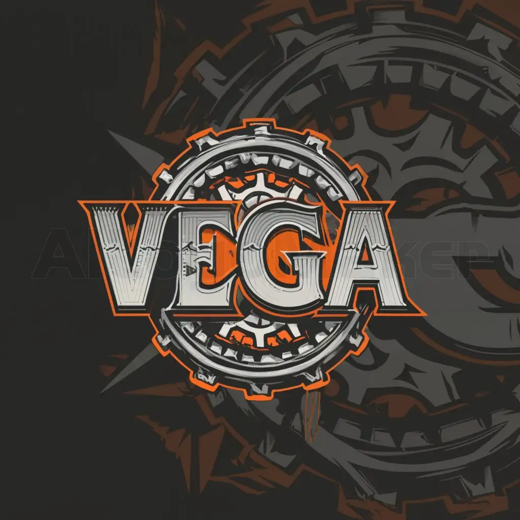 a logo design,with the text "Vega", main symbol:In American style,complex,be used in Repair of motorcycles industry,clear background