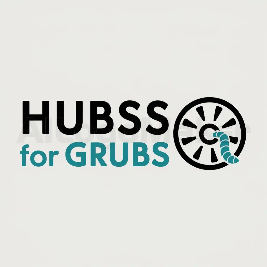 LOGO-Design-for-Hubs-for-Grubs-Whimsical-Font-with-Playful-Caterpillar-Symbol