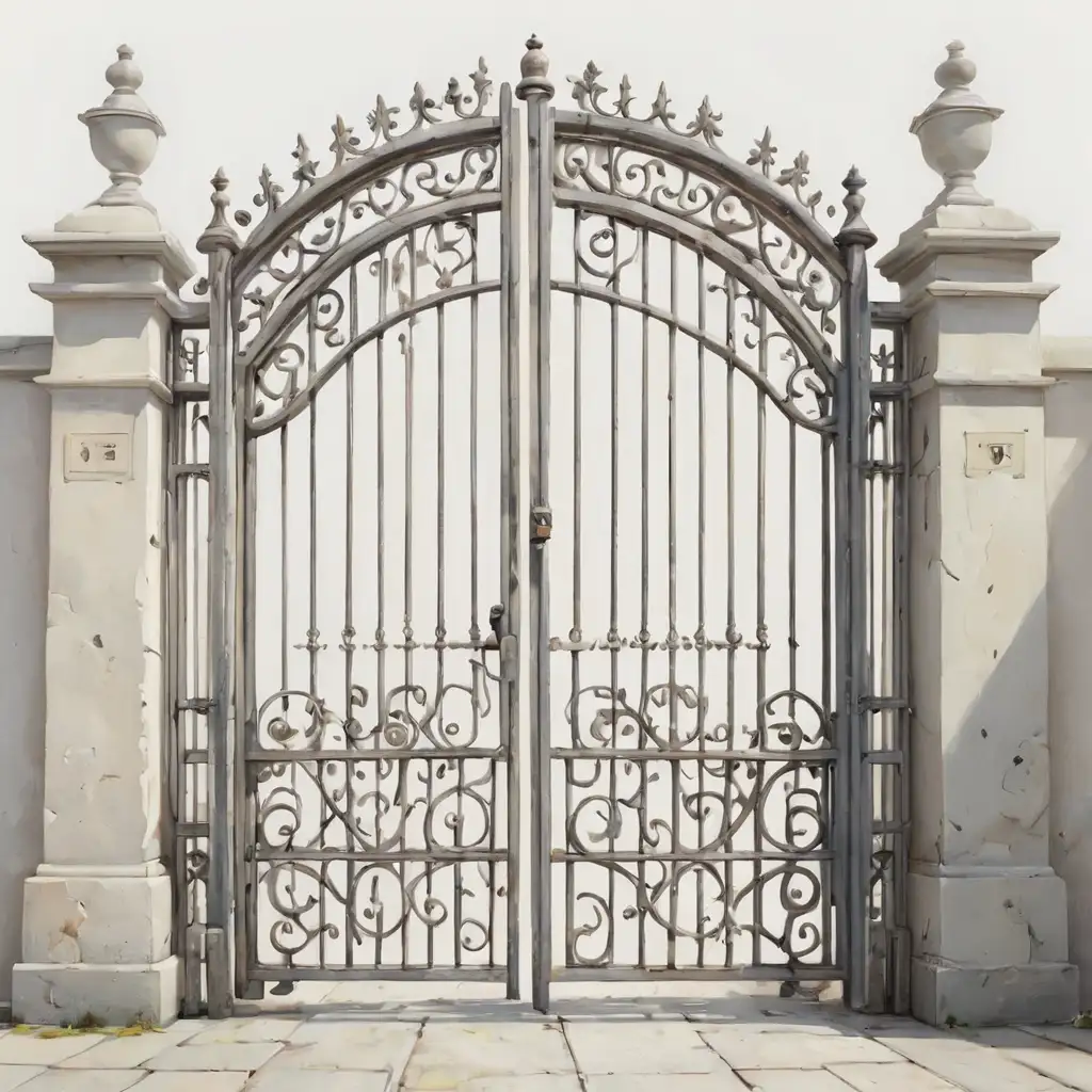 Realistic Illustration of Gate on White Background