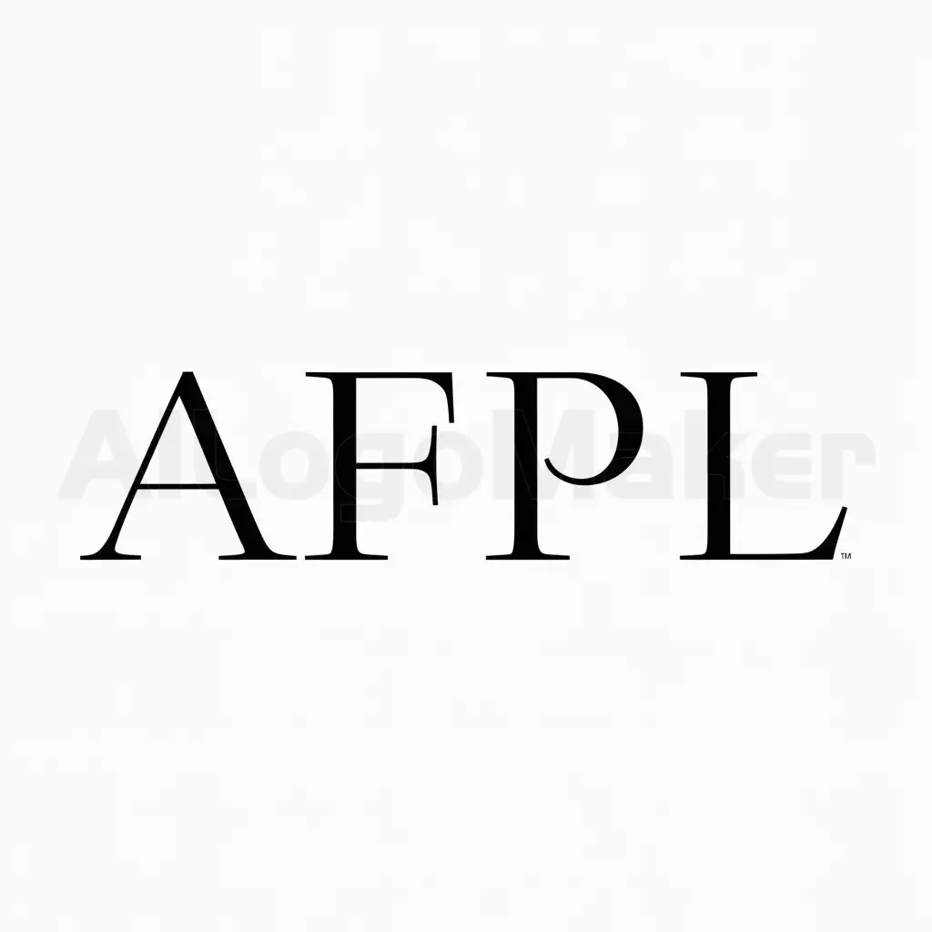a logo design,with the text "AFPL", main symbol:A F P L,Minimalistic,be used in investment industry,clear background