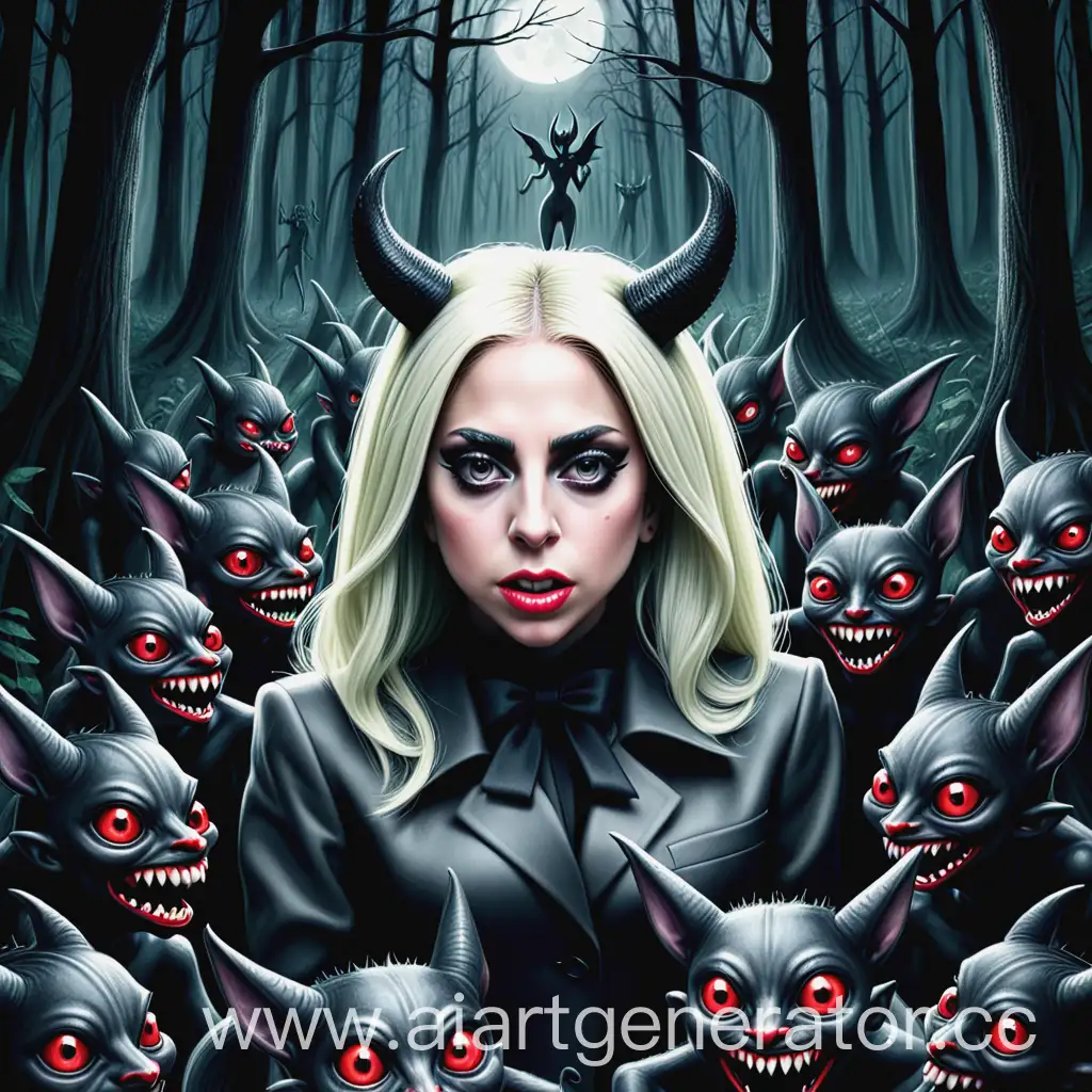Lady-Gaga-Night-Forest-Encounter-with-Little-Demons-Magazine-Cover-Art