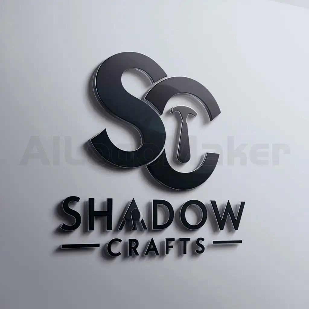 a logo design,with the text "Shadow Crafts", main symbol:S' and 'C' word,complex,clear background
