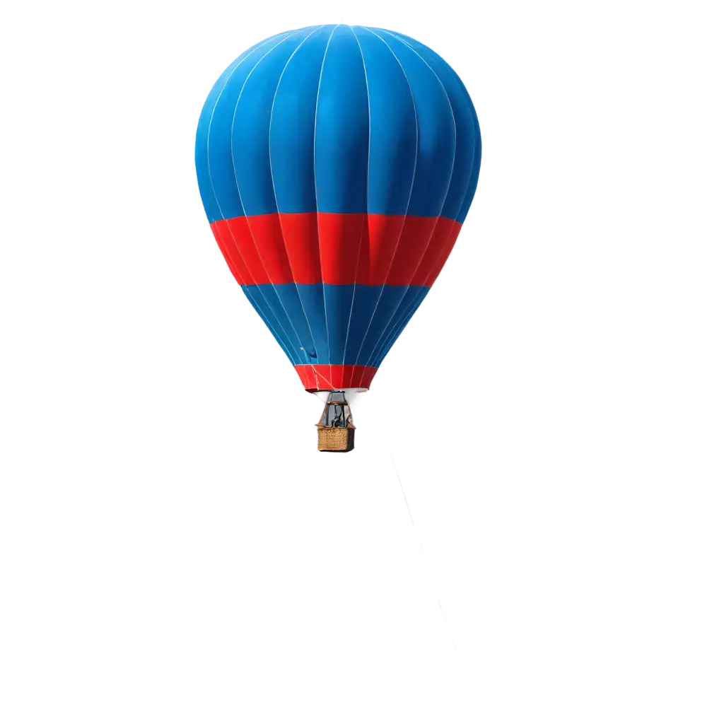 blue-red hot air ballon